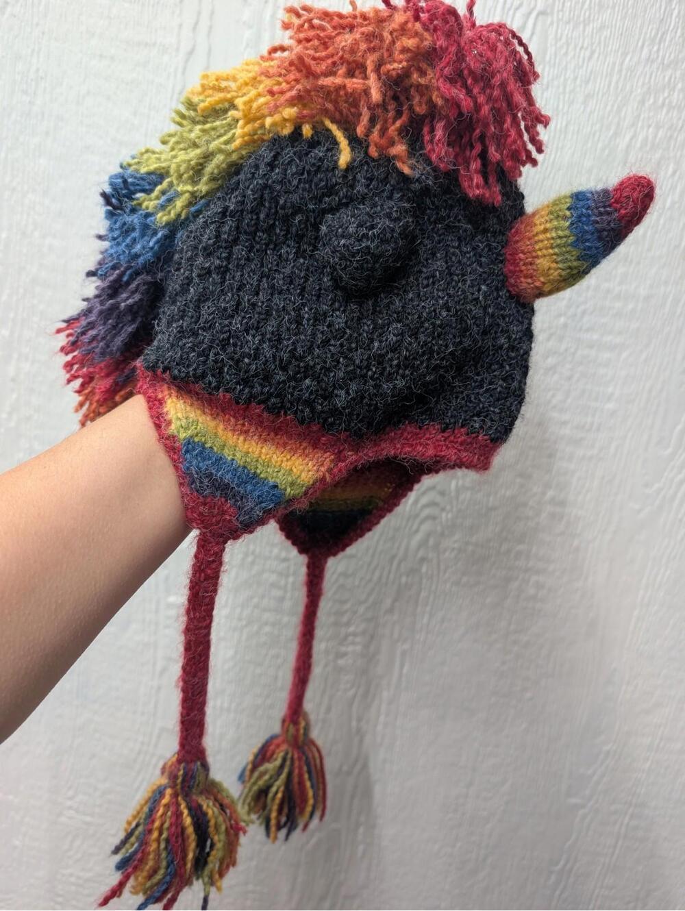 Peruvian Trading Company Knit Rainbow Unicornโ Soft Warm Winter Hat Cap Peru